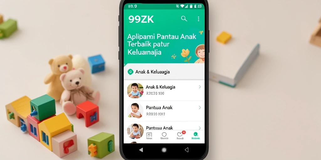 Tampilan antarmuka aplikasi 99ZK untuk memantau anak.