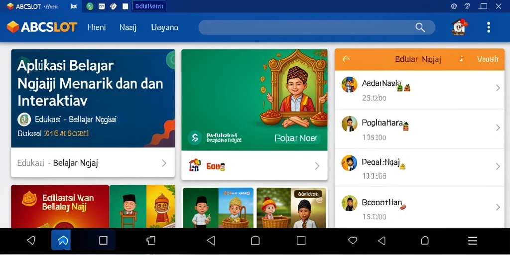Tampilan antarmuka ABCSLOT untuk pengalaman belajar Ngaji.