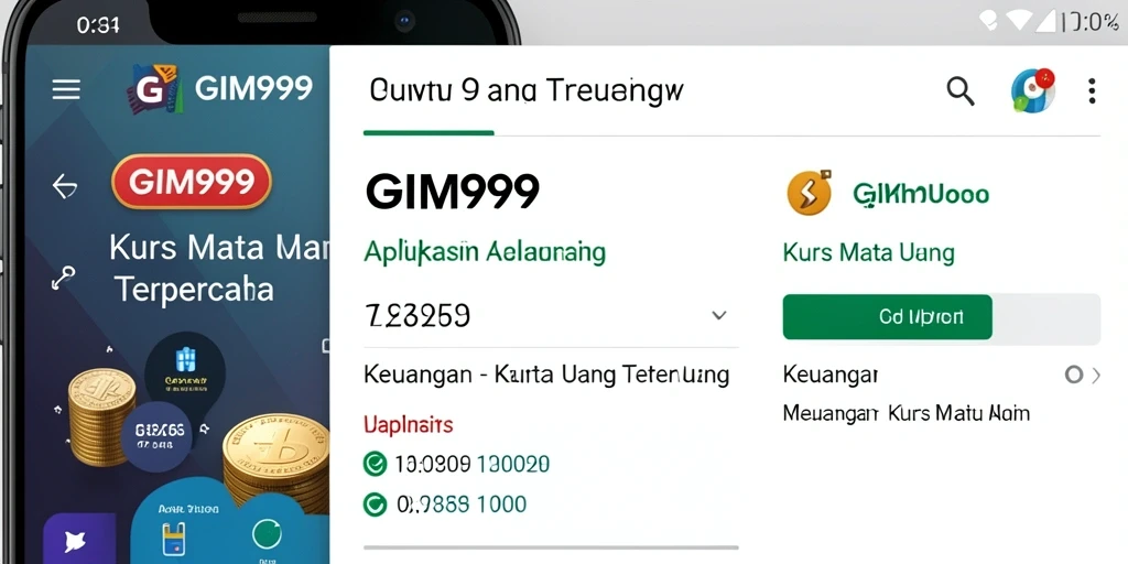 Tampilan antarmuka GIM999 untuk pemantauan kurs mata uang.