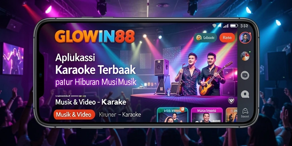 Tampilan antarmuka aplikasi Karaoke GLOWIN88 yang menarik dan mudah digunakan.