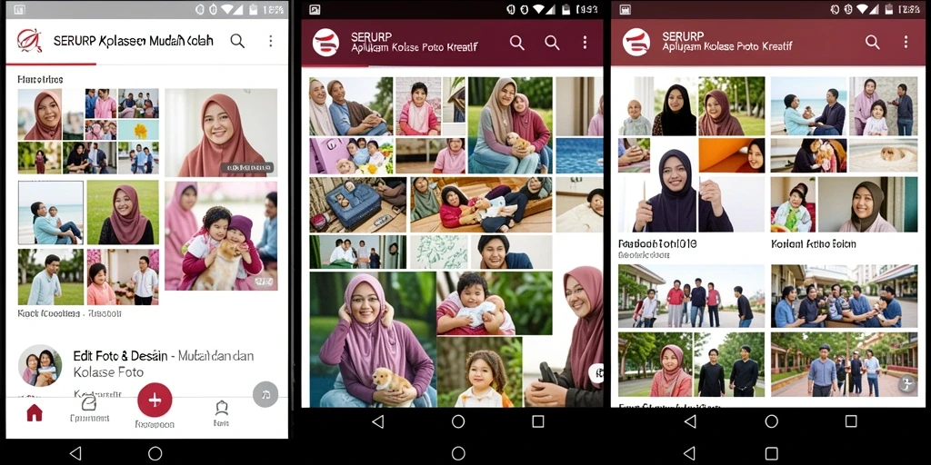Antarmuka user-friendly aplikasi Kolase Foto SERURP yang memudahkan proses pembuatan kolase.