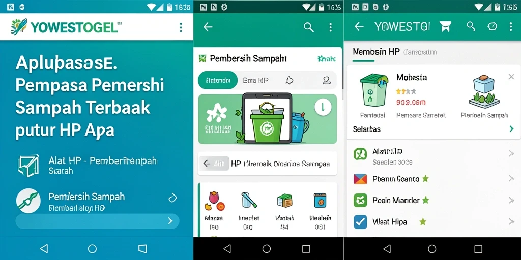 Antarmuka aplikasi YOWESTOGEL dengan fungsi Pembersih Sampah yang efisien.